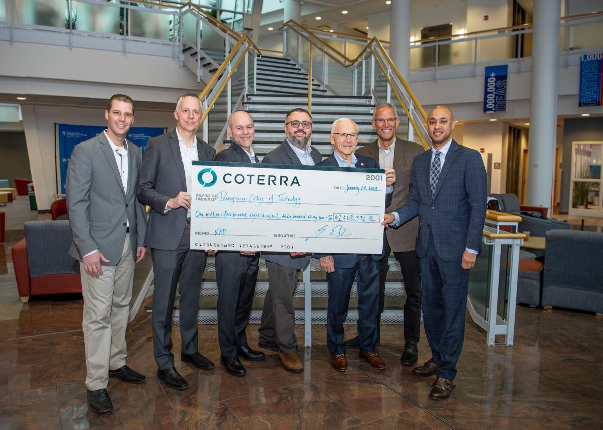 Coterra Energy presents 1.4 million check to Penn College